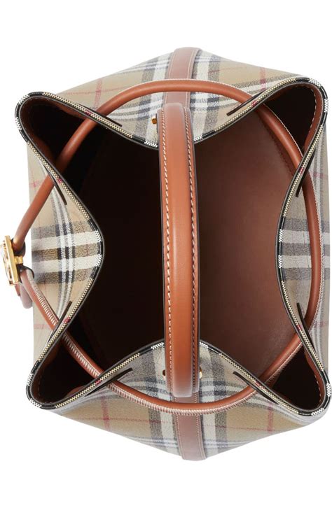 Burberry Small TB Check Coated Canvas Bucket Bag 